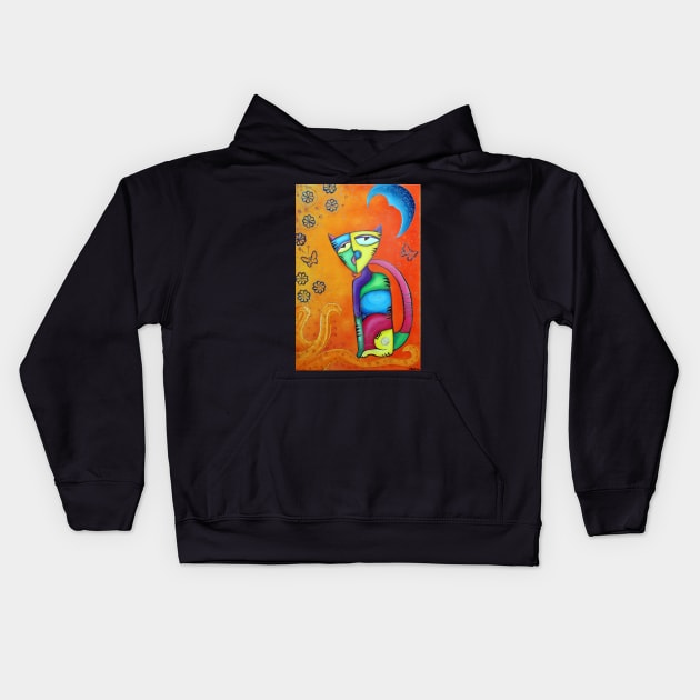 Sunkist Celestial Cat Kids Hoodie by barbosaart